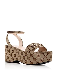 Women's Horsebit Platform Wedge Sandals