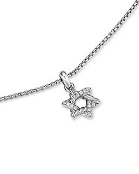 Star of David Pendant Necklace in Sterling Silver with Diamonds