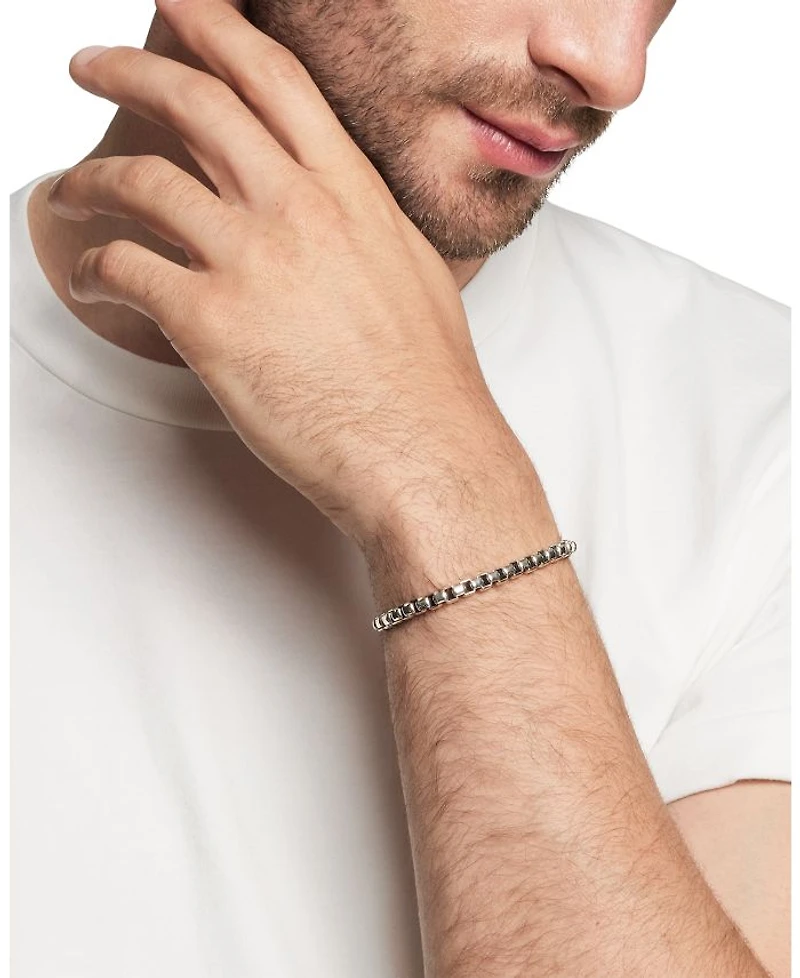 Men's Box Chain Bracelet Sterling Silver