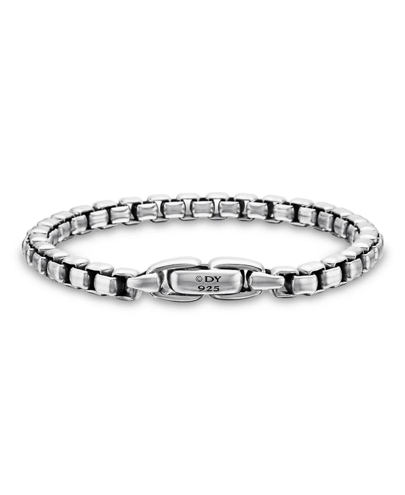 Men's Box Chain Bracelet Sterling Silver