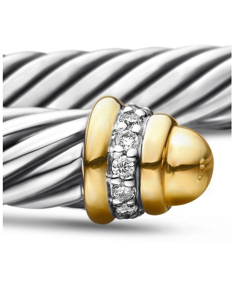 Cable Classics Bracelet with Gold Domes & Diamonds