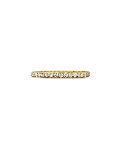 David Yurman 18K Yellow Gold Dy Eden Band Ring with Diamonds