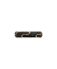 Men's Forged Carbon Band Ring 18K Gold