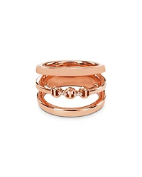 Hoorsenbuhs 18K Rose Gold Asset Diamond Accent Three Row Ring