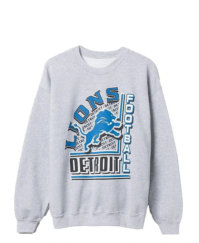 Junk Food Clothing Unisex Nfl Detroit Lions Backfield Crew Fleece Sweatshirt