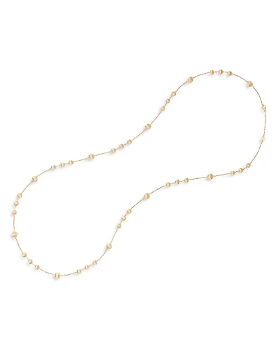 Marco Bicego 18K Yellow Gold Africa Textured Bead Long Strand Necklace, 36