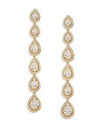 Nadri Radiant Cubic Zirconia Halo Linear Drop Earrings