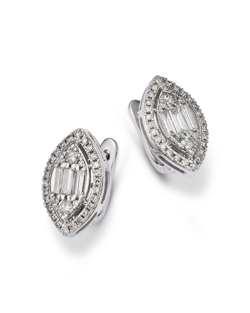 Diamond Earrings in 14K White Gold, 1.00 tcw