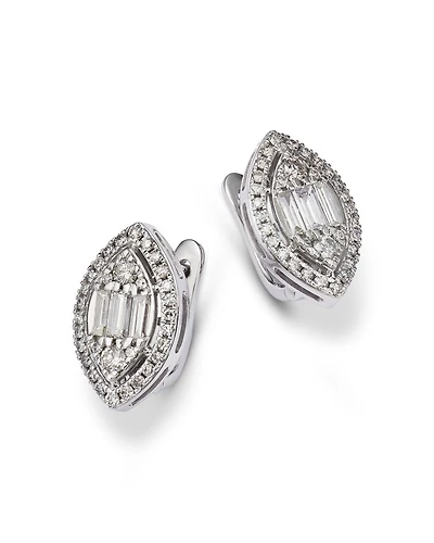 Diamond Earrings in 14K White Gold, 1.00 tcw