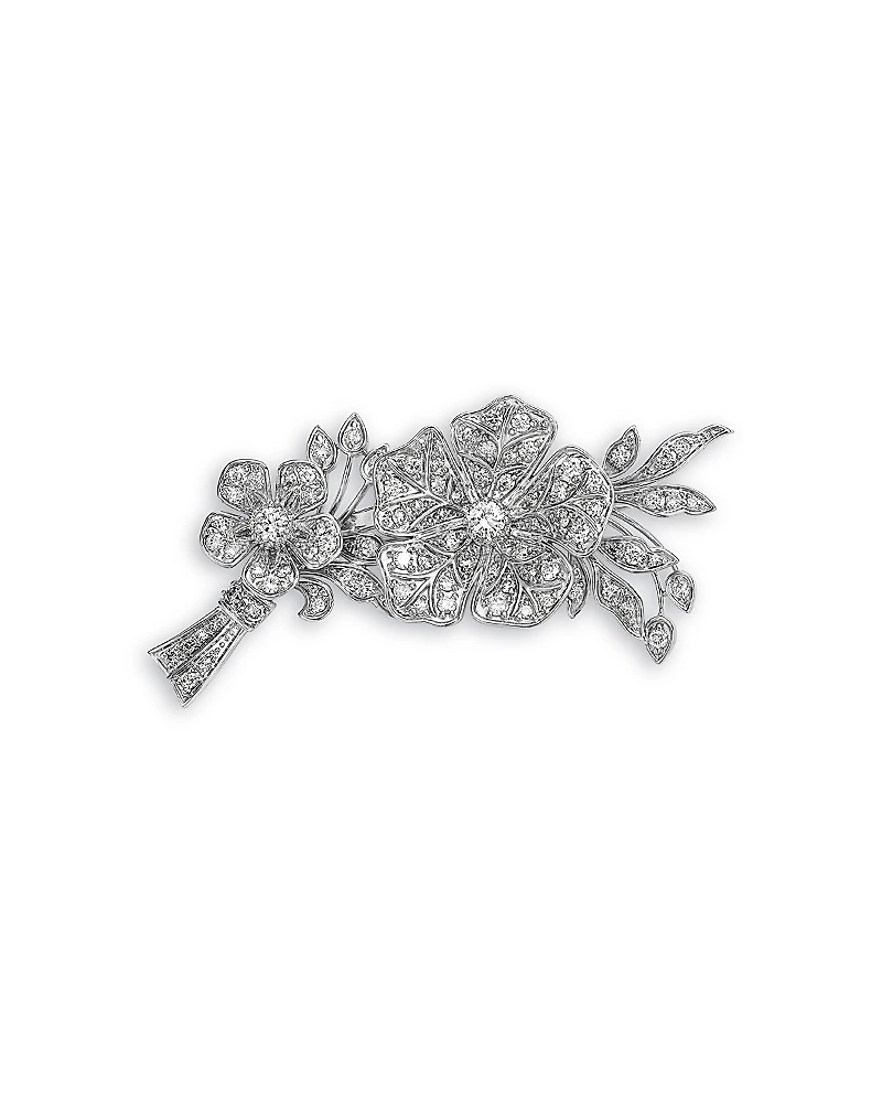 Bloomingdale's Fine Collection Diamond Flower & Vine Brooch