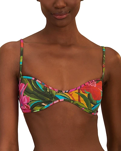 Farm Rio Jardin De Reve Floral Print Bikini Top