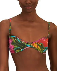 Farm Rio Jardin De Reve Floral Print Bikini Top