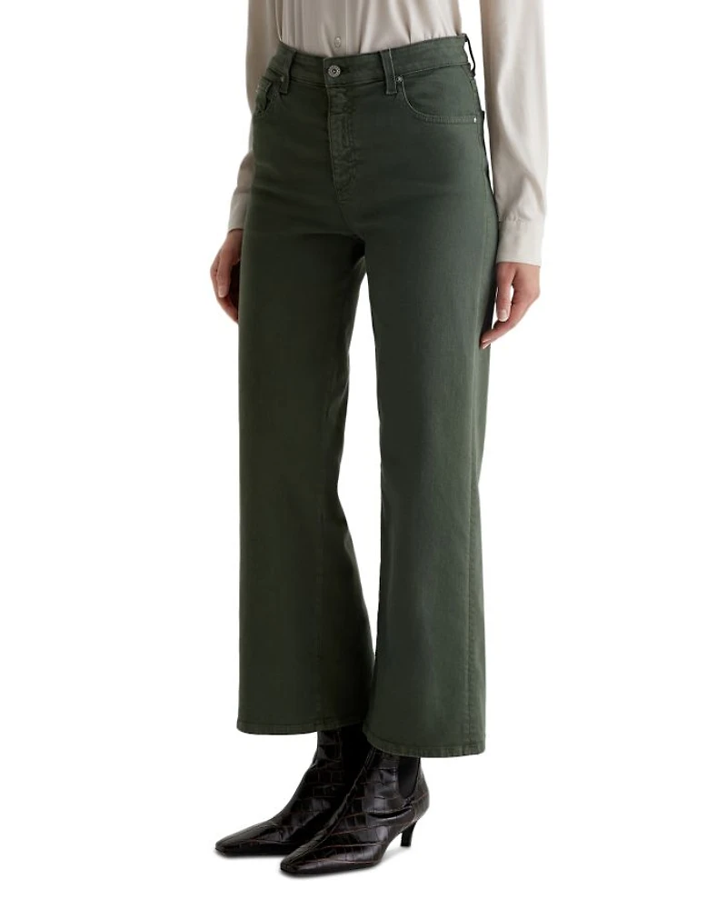 Saige Mid Rise Wide Leg Cropped Jeans Gallery White