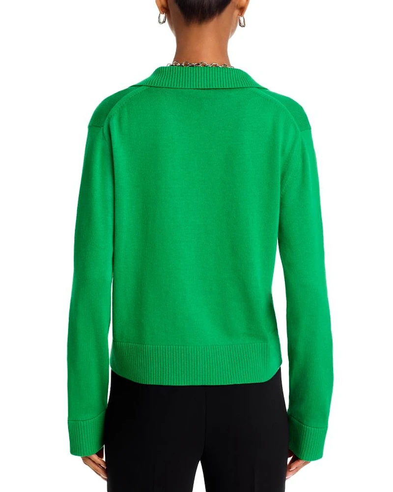 Long Sleeve Cotton & Cashmere Polo