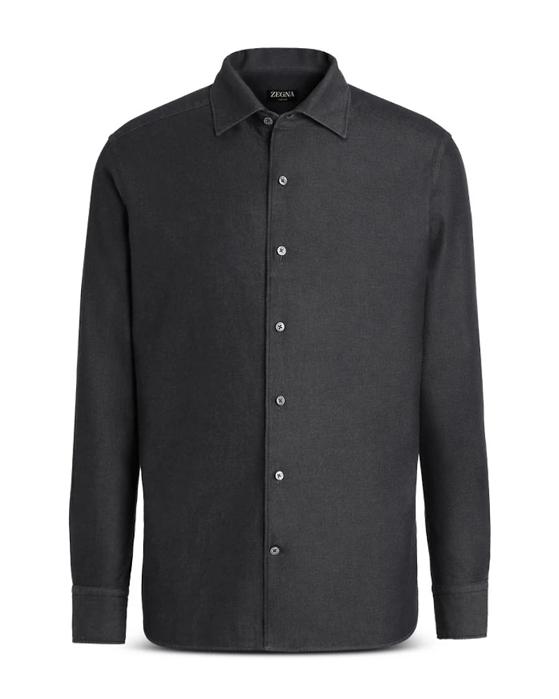 Bleached Button Front Shirt