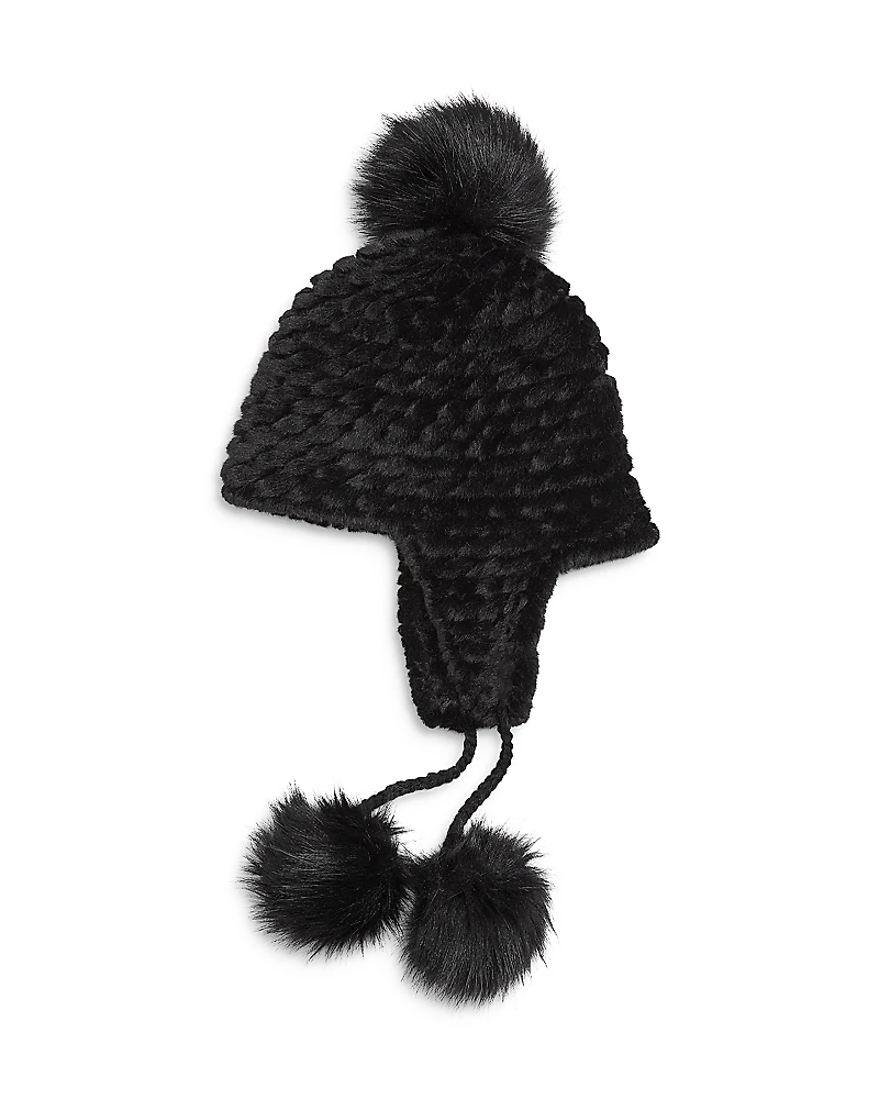 Jocelyn Faux Fur Pom Pom Trapper Hat