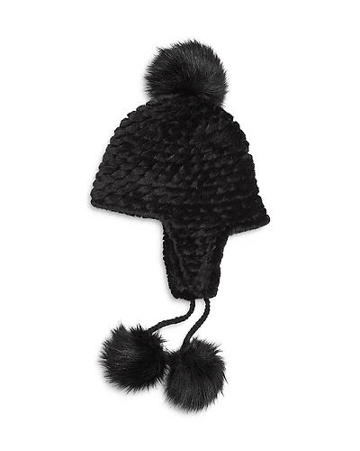 Jocelyn Faux Fur Pom Pom Trapper Hat