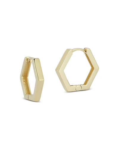 Moon & Meadow 14K Yellow Gold Octagon Huggie Hoop Earrings