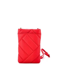 Serpenti Cabochon Phone Holder on Chain Diagonal Quilted Leather