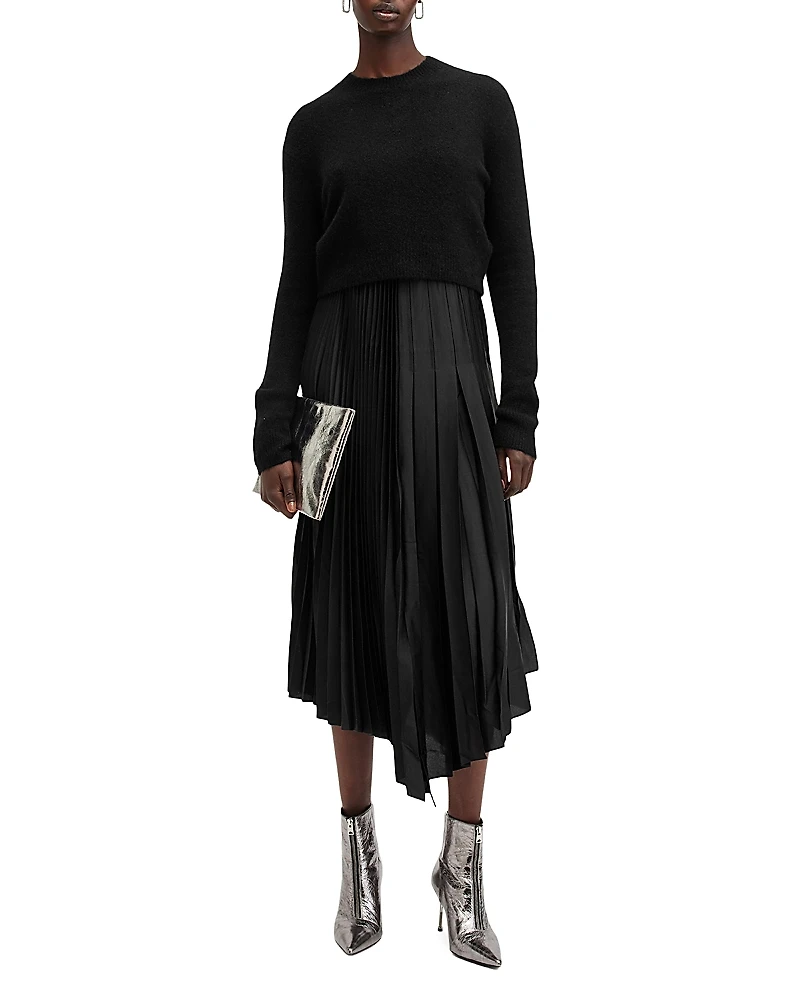 Allsaints Jax 2-In-1 Pleated Maxi Dress