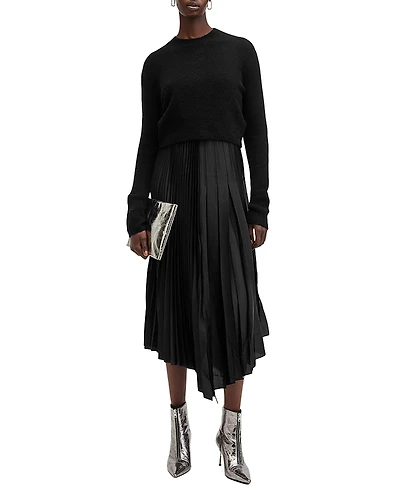 Allsaints Jax 2-In-1 Pleated Maxi Dress