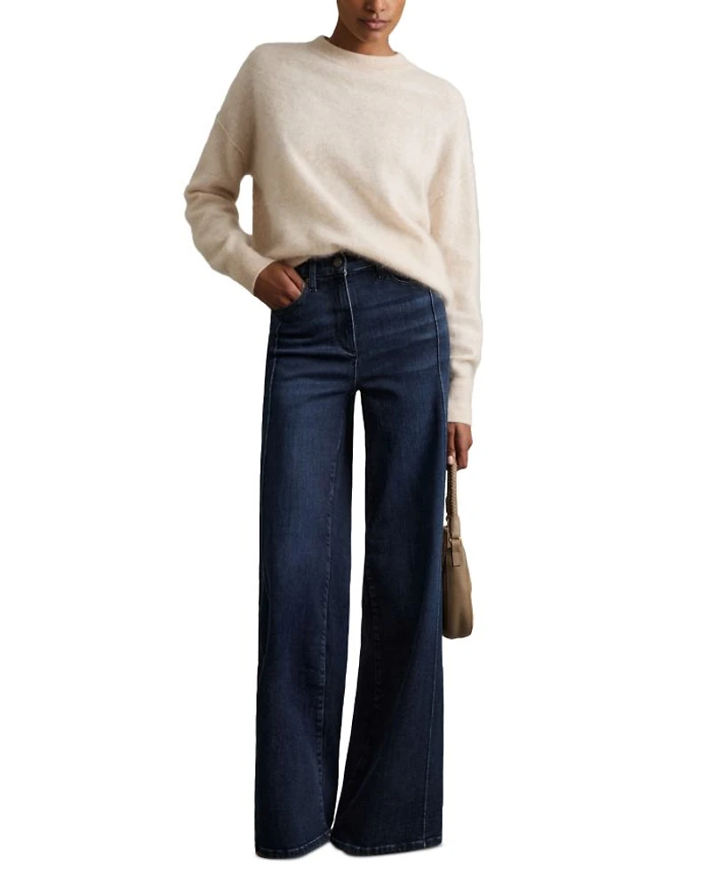 Heather Wide Leg Jeans Dark Blue