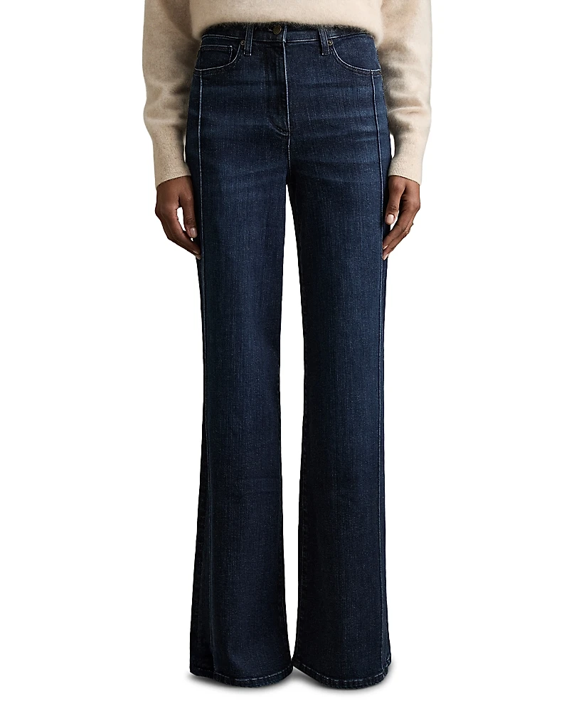 Reiss Petite Wide Leg Mid Rise Jeans