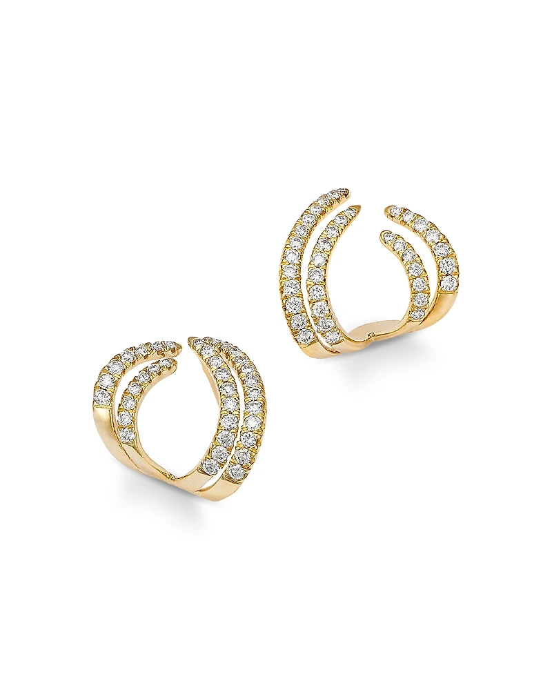 Bloomingdale's Fine Collection Diamond Huggie Cuff Earrings