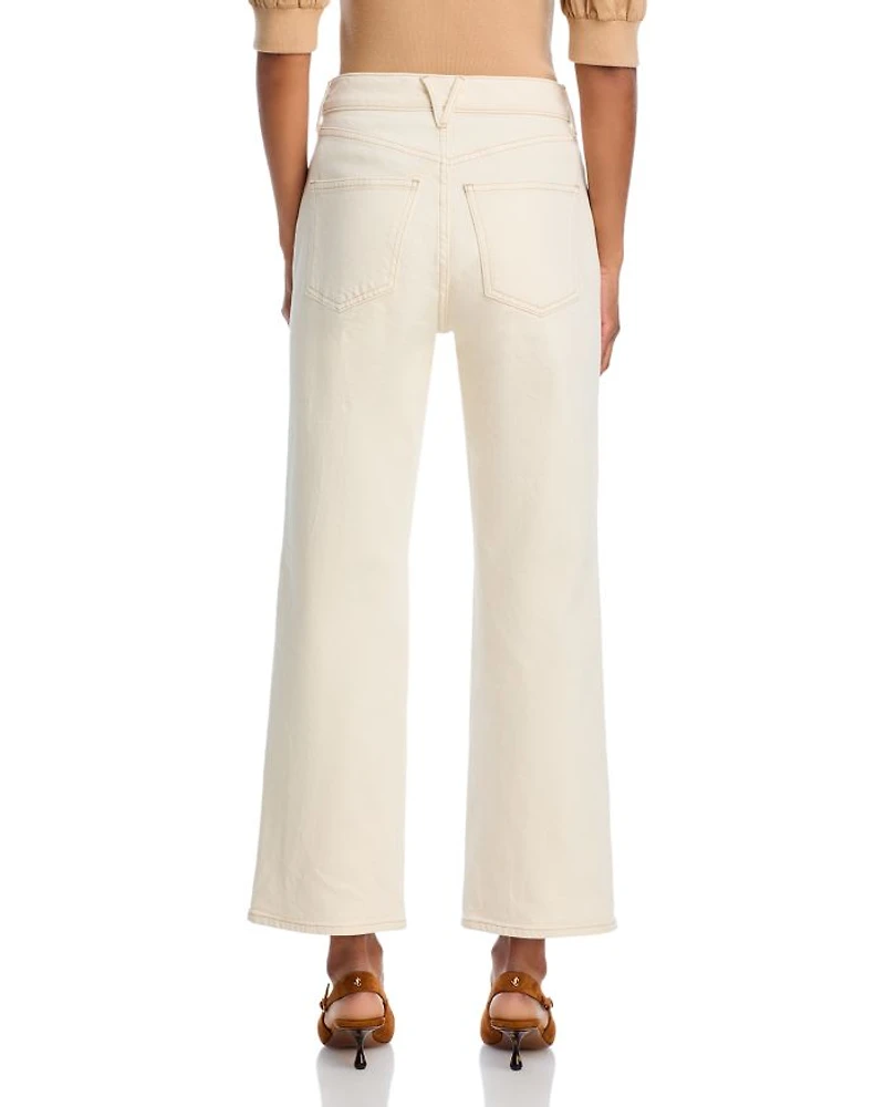 Dylan High Rise Straight Leg Ankle Jeans Ecru