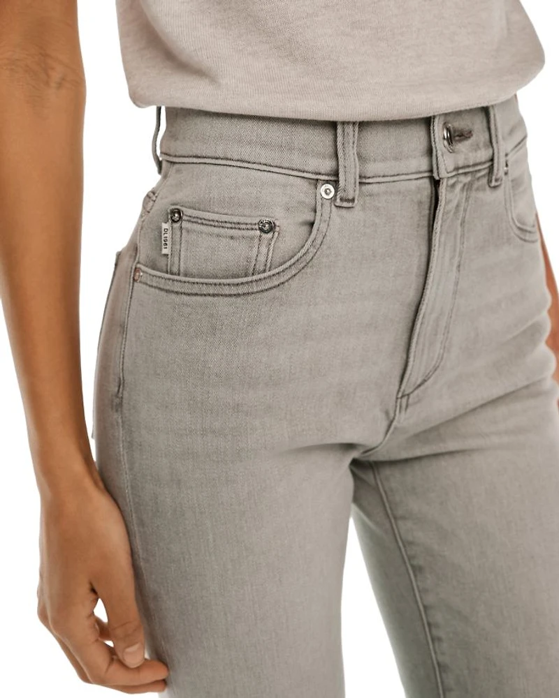 Patti High Rise Ankle Straight Jeans Light Smoke