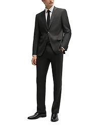 Boss H-Huge Weave Textured Wool Slim Fit Suit
