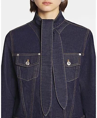 Ascot Collar Jacket Denim