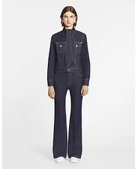 Ascot Collar Jacket Denim