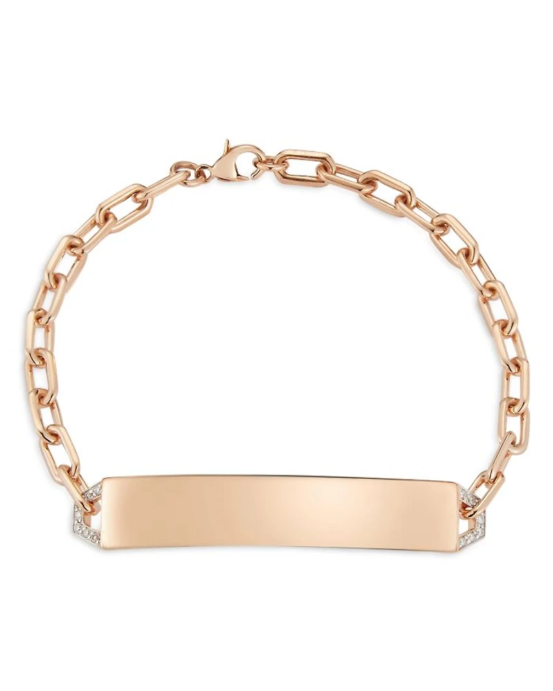 18K Rose Gold Carrington Diamond ID Bracelet