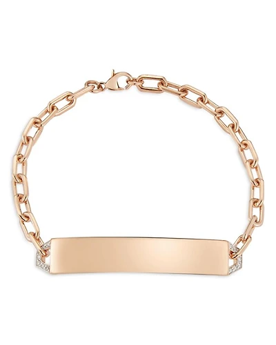 18K Rose Gold Carrington Diamond ID Bracelet