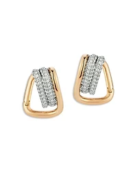 18K Rose & White Gold Huxley Diamond Huggie Earrings