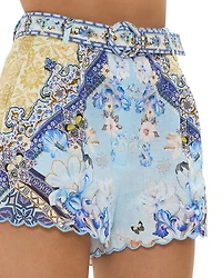 Belted Linen Shorts Al Manial Palace Memoirs