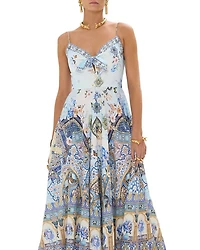 Printed Linen Tie Front Dress Al Manial Palace Memoirs