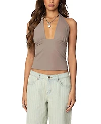Edikted Mila Plunge Neck Halter Top