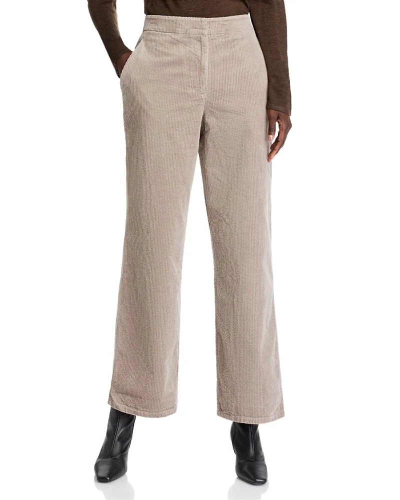 Cotton Corduroy Wide Leg Pants