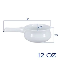Onion Soup 12 oz. White Bowls, Set of 4