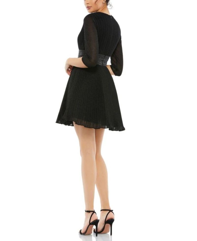Shimmer Infused Pleated Mini Dress