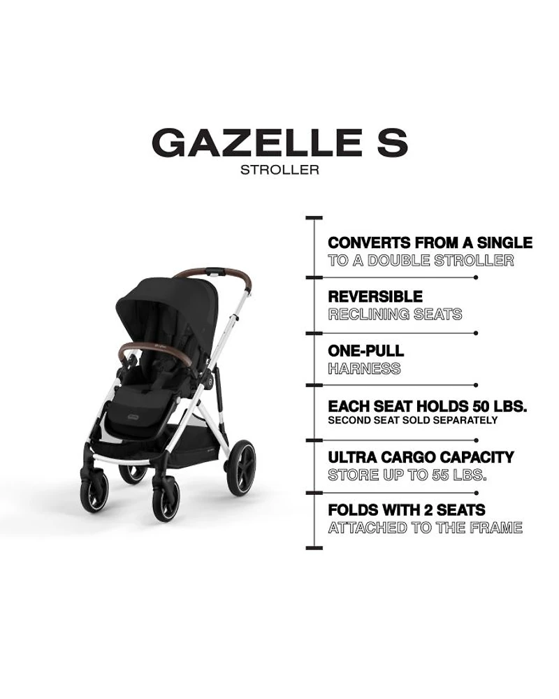 Gazelle S 2 Single to Double + Aton G Swivel Travel System with Cot