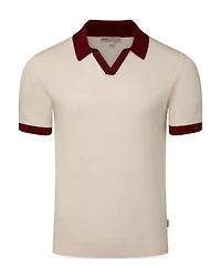 Linen Color Blocked Polo Shirt