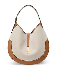 Polo ID Medium Leather Trim Canvas Shoulder Bag