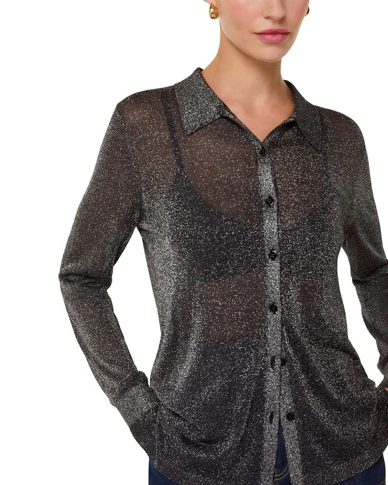Sparkle Knit Collared Shirt