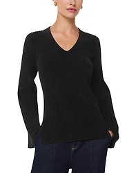 Whistles Chenille V Neck Knit Sweater