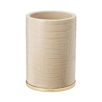 Classic Croc Embossed Leather Pencil Cup in Fawn