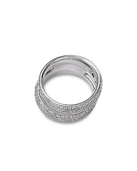 18K White Gold Scalare Diamond Double Row Ring