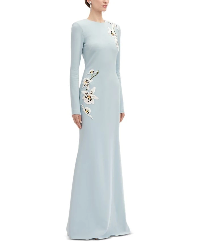 Orchid Embroidered Cady Gown